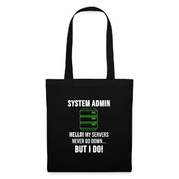 System Admin Administrator Server Gift - Tote Bag - black - Front
