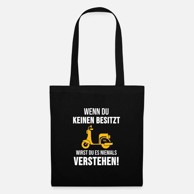 Moped Mofa Rollerfahrer Roller Motorrad Geschenk - Stoffbeutel - Schwarz