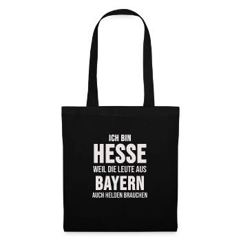 Hessen Frankfurt am Main Hessisch Dialekt Geschenk - Stoffbeutel - Schwarz - Vorne