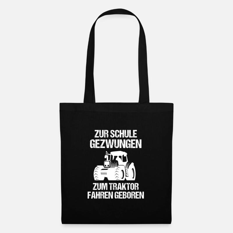 Trecker Trekker Traktor Schule Lustig Geschenk - Stoffbeutel - Schwarz