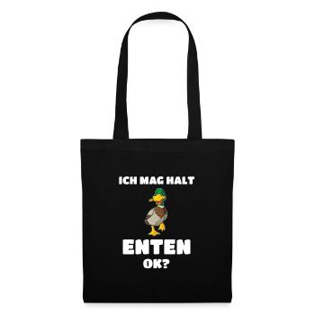 Ich Mag Halt Enten Ok? Ente Geschenk - Stoffbeutel - Schwarz - Vorne