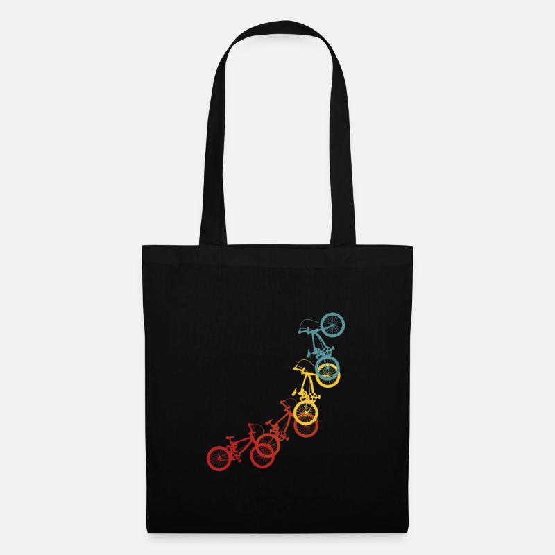 BMX Sprüche Radfahrer Biker Retro Stunt Geschenk - Stoffbeutel - Schwarz