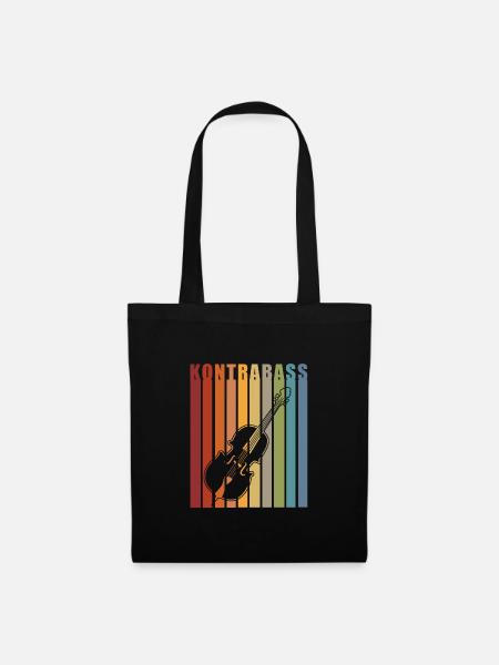 Kontrabass Orchester Big Band Musik Geschenk - Stoffbeutel - Schwarz