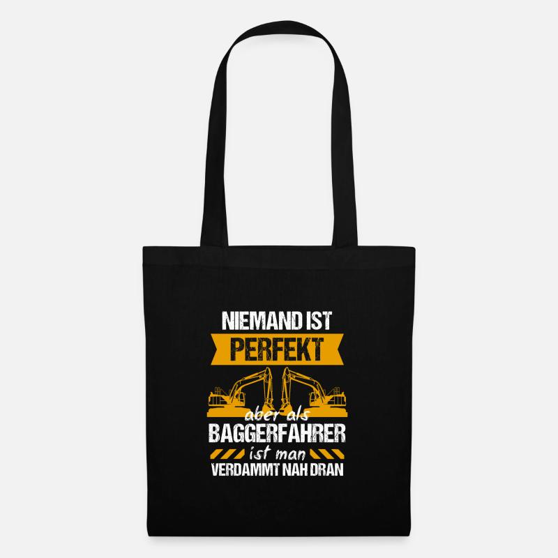 Bagger Baggerfahrer Baggern Geschenk - Stoffbeutel - Schwarz