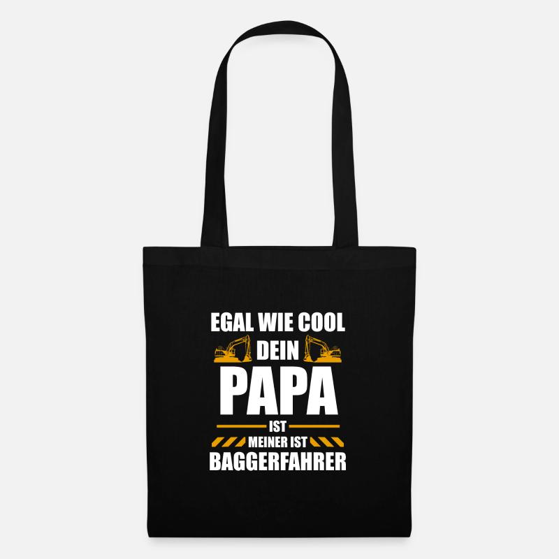 Bagger Baggerfahrer Baustelle Geschenk - Stoffbeutel - Schwarz