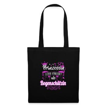 Bogenschießen Bogenschütze Spruch Geschenk - Stoffbeutel - Schwarz - Vorne