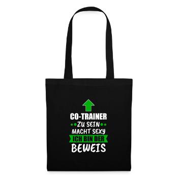 Co Trainer Fußballtrainer Geschenk - Stoffbeutel - Schwarz - Vorne