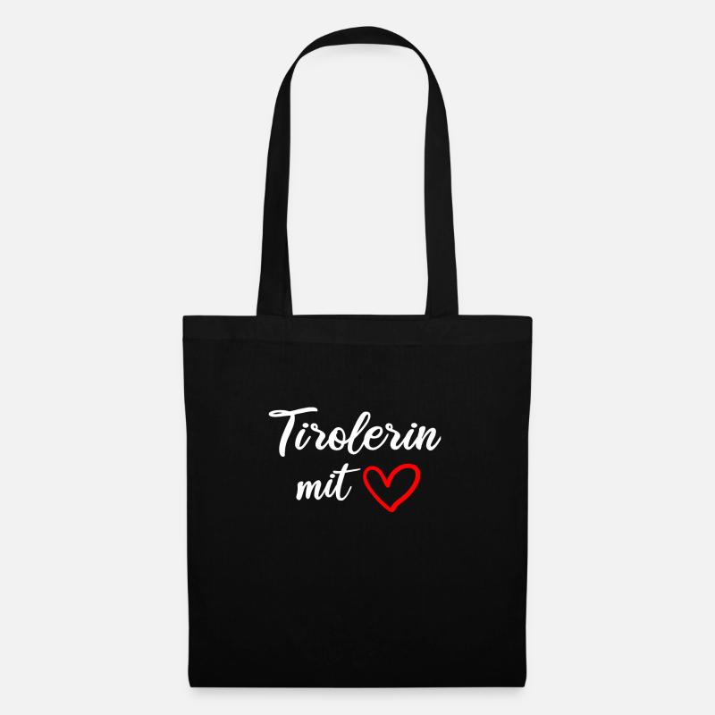 Tirol Tiroler Mädchen Geschenk & Madl - Stoffbeutel - Schwarz