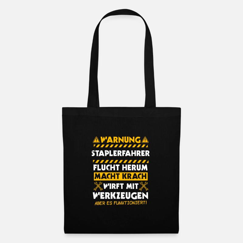 Staplerfahrer Gabelstapler Stapler Geschenk - Stoffbeutel - Schwarz