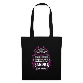 Sandra Vorname Name Geschenk - Stoffbeutel - Schwarz - Vorne