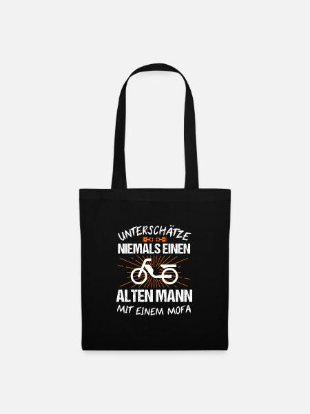 Mofa Mofafahrer Motorrad Geschenk - Stoffbeutel - Schwarz
