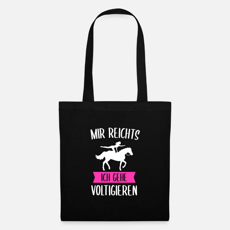 Voltigieren Voltigierer Pferd Geschenk - Stoffbeutel - Schwarz