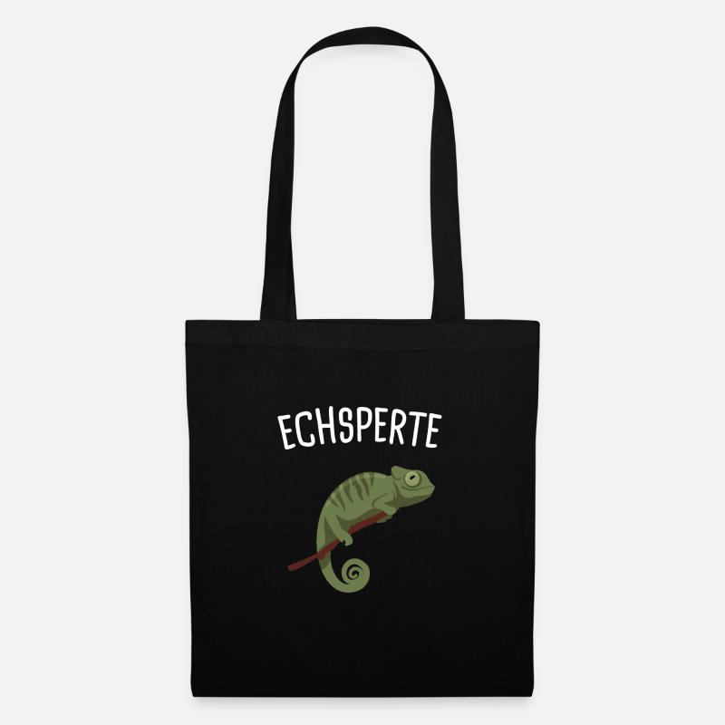 Echsperte Eidechse Reptil Geschenk - Stoffbeutel - Schwarz