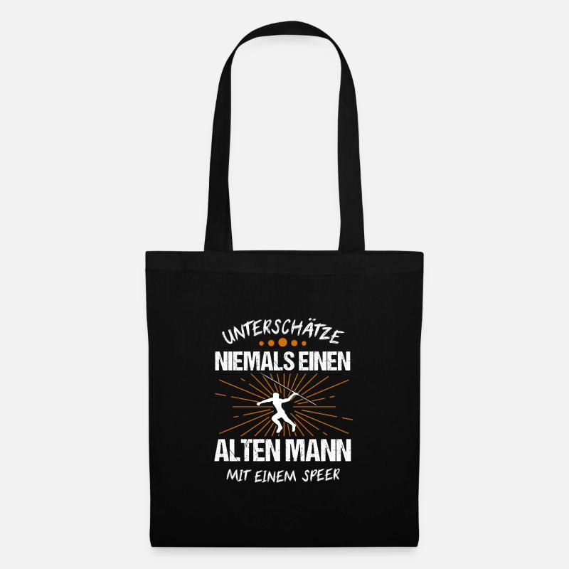 Speerwurf Speerwerfer Speer Geschenk - Stoffbeutel - Schwarz
