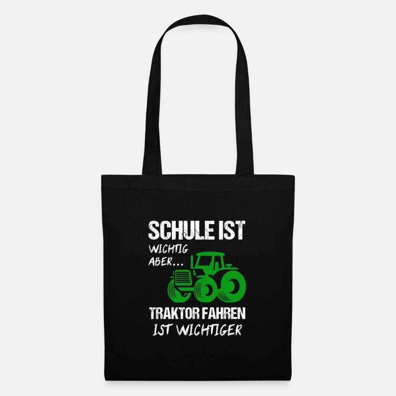 Traktor Trecker Traktoren Geschenk - Stoffbeutel - Schwarz