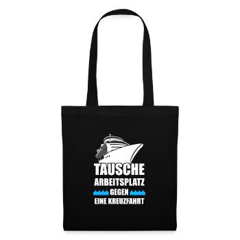 Kreuzfahrt Kreuzfahrtschiff Schiffsreise Geschenk - Stoffbeutel - Schwarz - Vorne