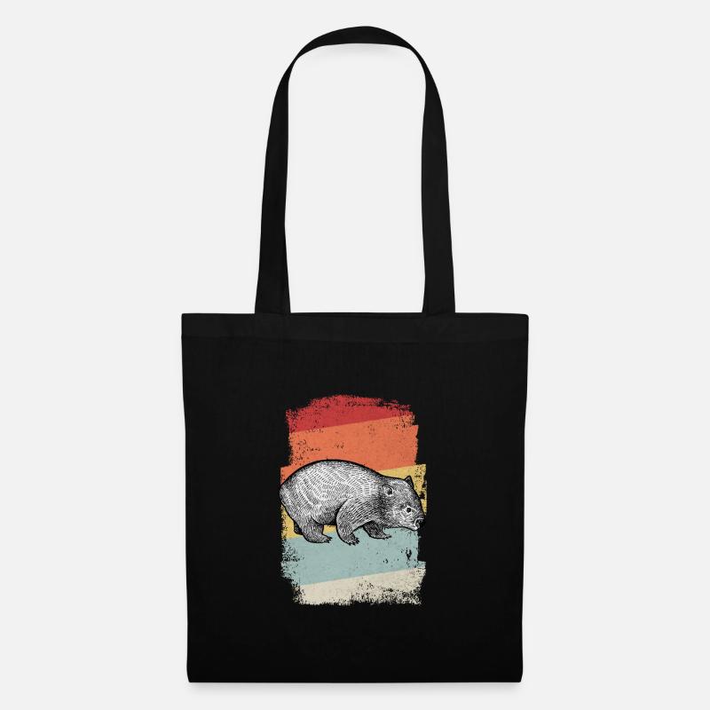 Wombat Wombats Tier Geschenk - Stoffbeutel - Schwarz