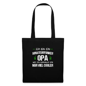 Amateurfunk Opa Funker Ham Radio Geschenk - Stoffbeutel - Schwarz - Vorne