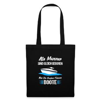 Motorboot Boot Bootsbesitzer Boote Geschenk - Stoffbeutel - Schwarz - Vorne