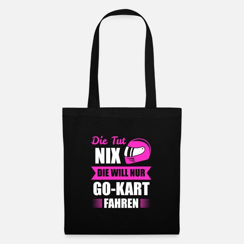 Go-kart Gokart Racing Geschenk - Stoffbeutel - Schwarz