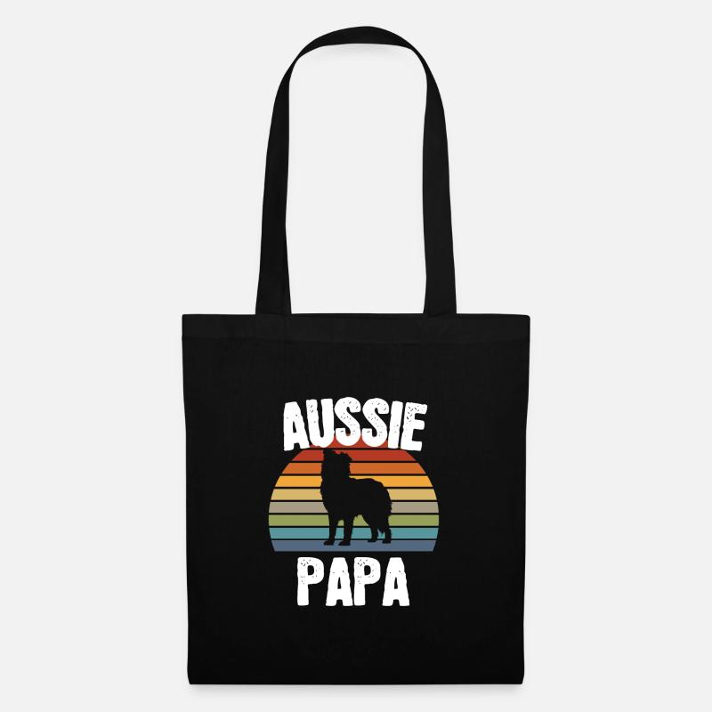 Aussie Papa Australian Shepherd Geschenk - Stoffbeutel - Schwarz