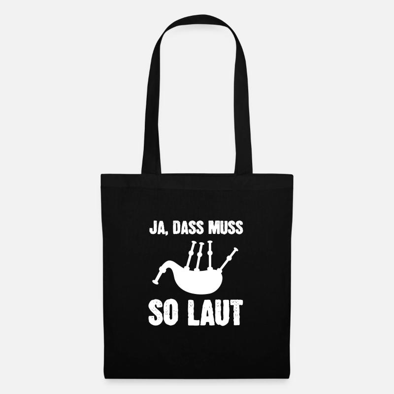 Dudelsack Schottland Dudelsackspieler Geschenk - Stoffbeutel - Schwarz