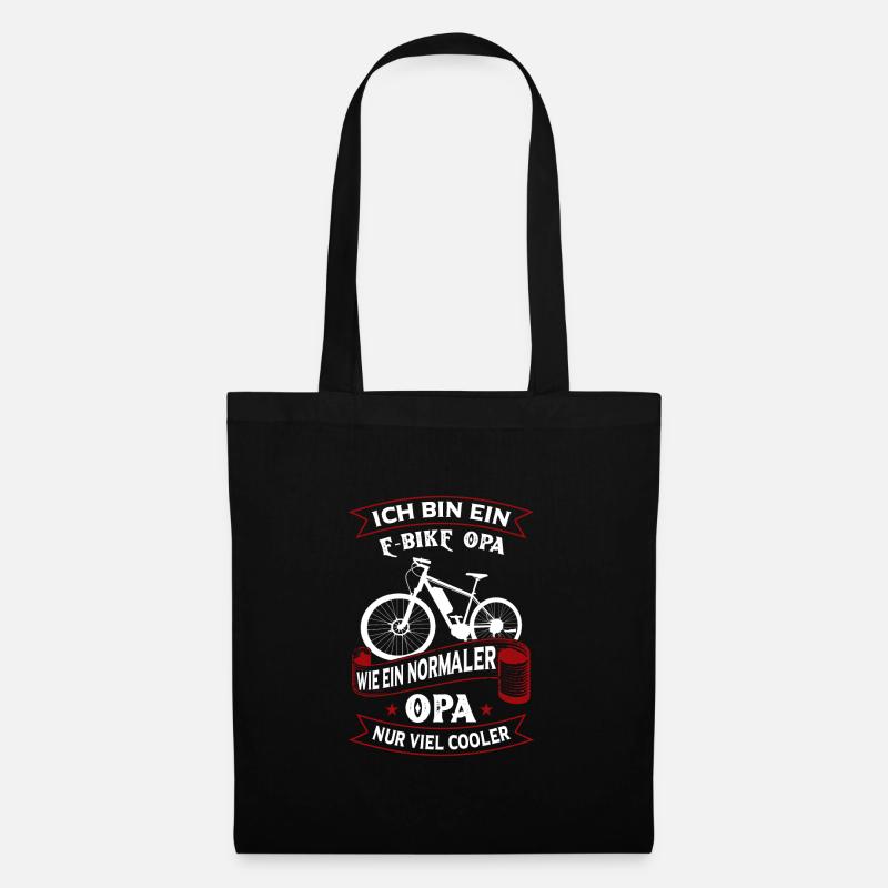 E-Bike Opa E-Biker Fahrrad Geschenk - Stoffbeutel - Schwarz