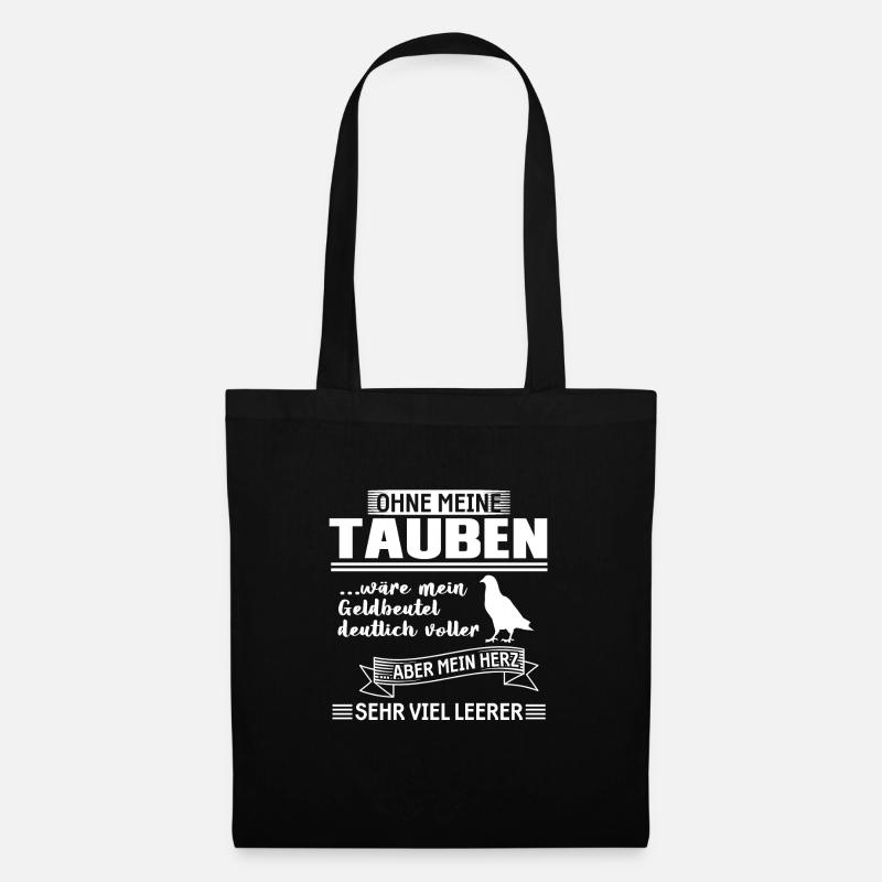 Taube Brieftaube Tauben Geschenk - Stoffbeutel - Schwarz
