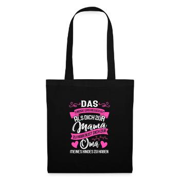 Mama Oma Werdende Oma Geschenk - Stoffbeutel - Schwarz - Vorne