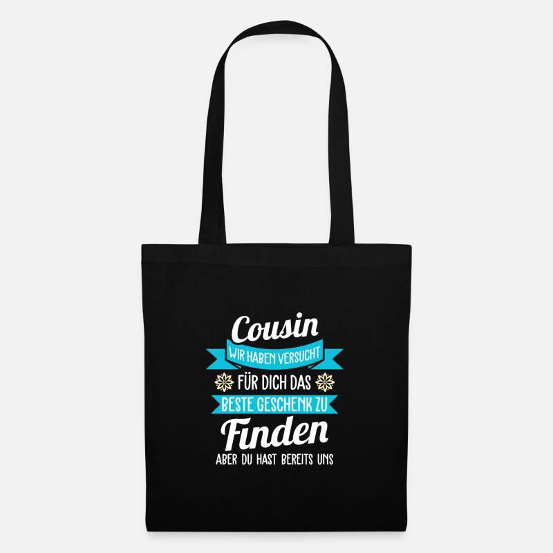 Cousin einer verdammt tollen Cousine Geschenk - Stoffbeutel - Schwarz