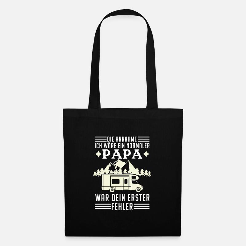 Wohnwagen Papa Wohnmobil Geschenk - Stoffbeutel - Schwarz