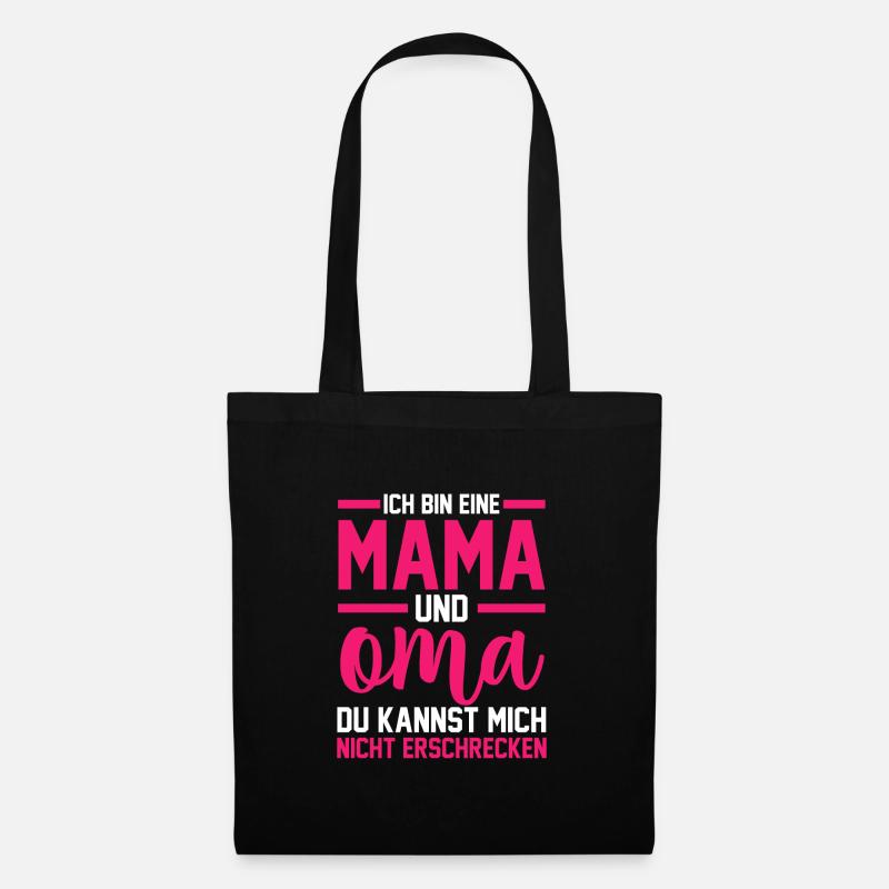 Mama Großutter Oma Geschenk - Stoffbeutel - Schwarz