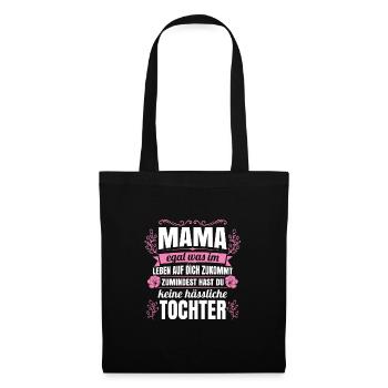 Mama Tochter Muttertag Geschenk - Stoffbeutel - Schwarz - Vorne