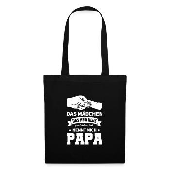 Vater Tochter Vatertag Geschenk - Stoffbeutel - Schwarz - Vorne
