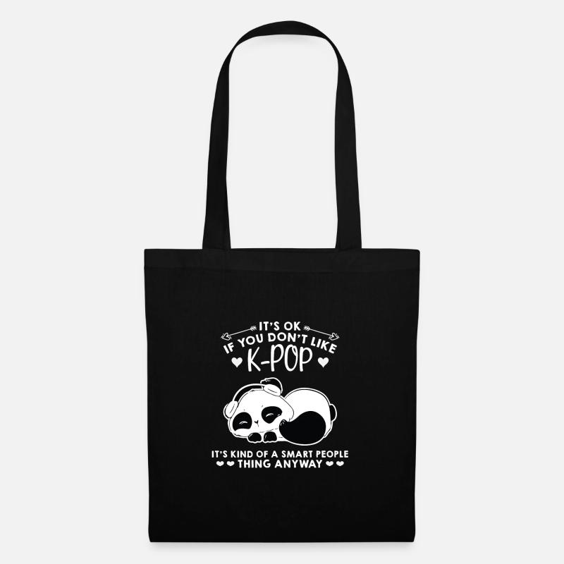 K-Pop Panda K-Pop-Fächer K-Pop-Panda-Geschenk - Stoffbeutel - Schwarz