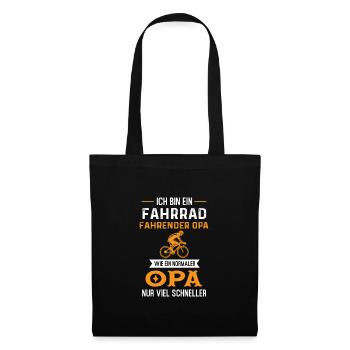 Fahrrad Opa Radfahren Geschenk - Stoffbeutel - Schwarz - Vorne