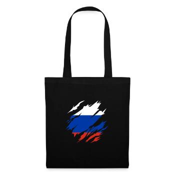 Russland-Flagge Russland Russisch Geschenk - Stoffbeutel - Schwarz - Vorne