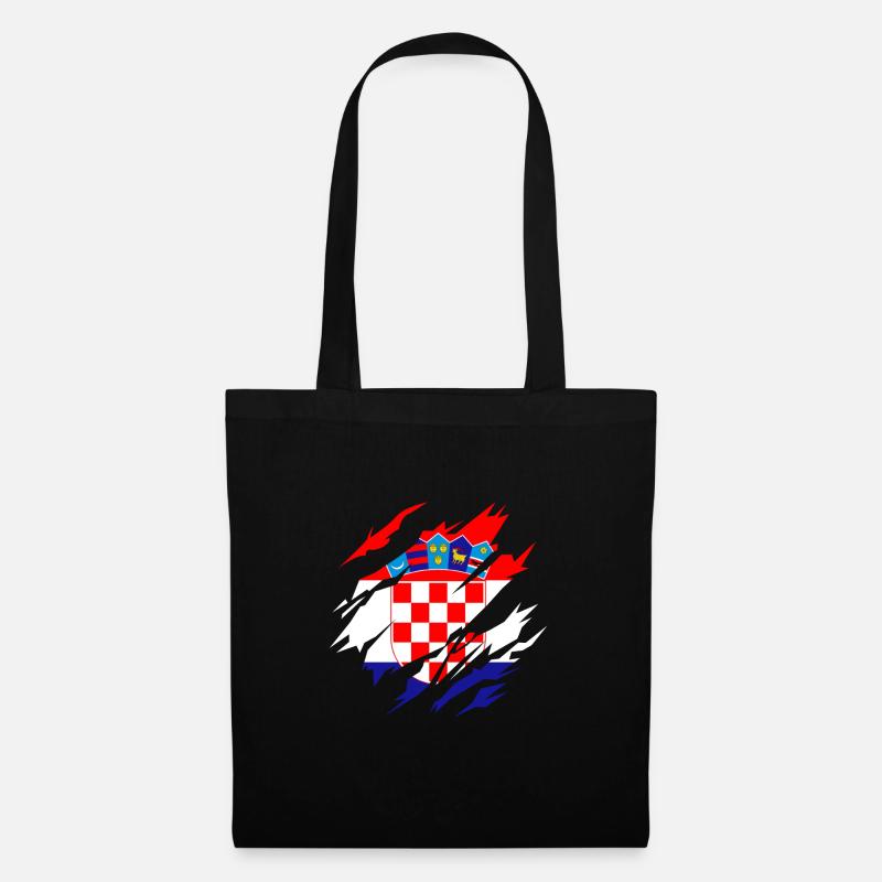 Kroatische Flagge Kroatien Kroatisches Geschenk - Stoffbeutel - Schwarz