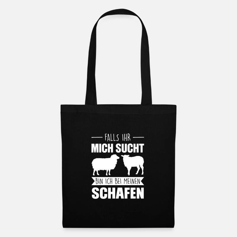 Schafe Schaf Schäfer Geschenk - Stoffbeutel - Schwarz