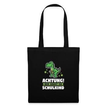 Schulkind Schulanfang Traktor Geschenk - Stoffbeutel - Schwarz - Vorne