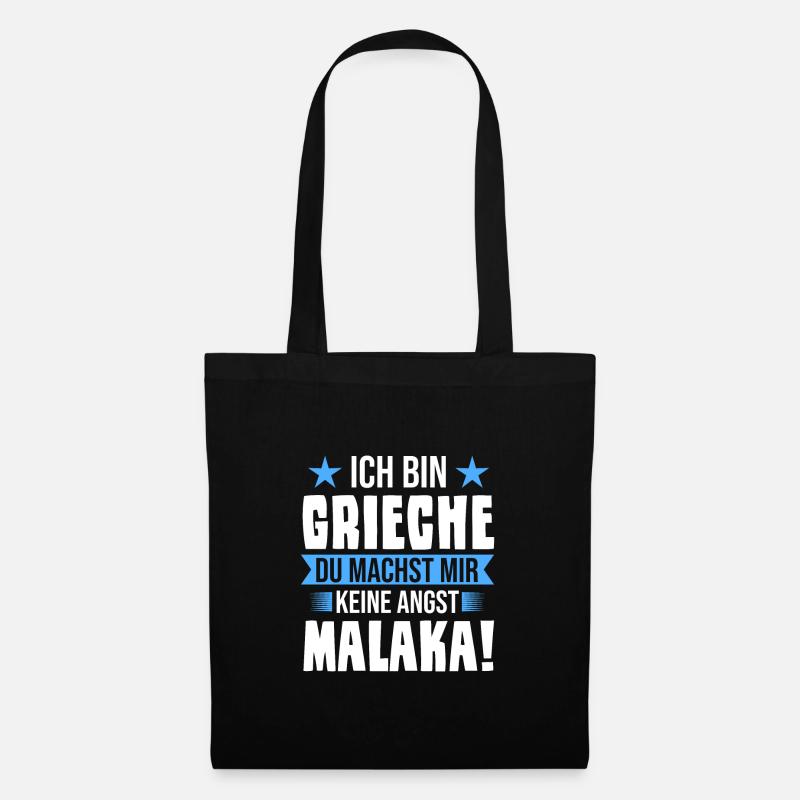 Malaka Griechisch Grieche Geschenk - Stoffbeutel - Schwarz