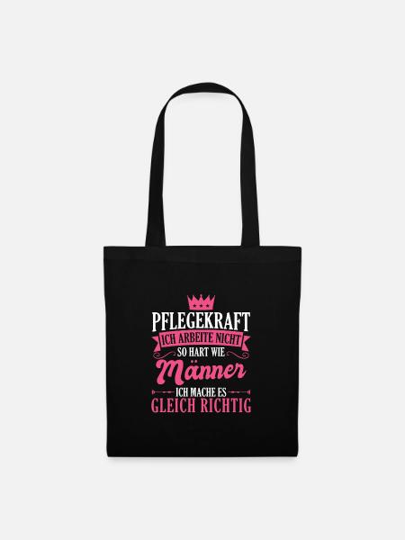 Pflegekraft Pflegepersonal Pflegekräfte Geschenk - Stoffbeutel - Schwarz