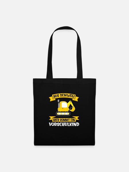 Vorschulkind Bagger Vorschüler Geschenk - Stoffbeutel - Schwarz