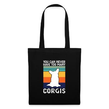 Corgi Rétro Corgi Cadeau - Sac en tissu - noir - Devant