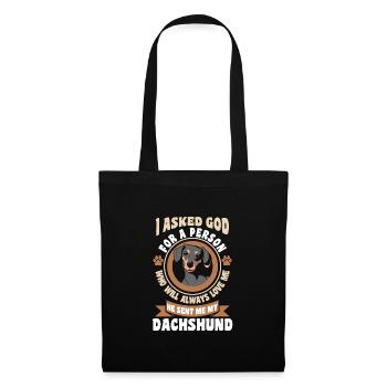 Dackel Dackel Geschenk - Stoffbeutel - Schwarz - Vorne