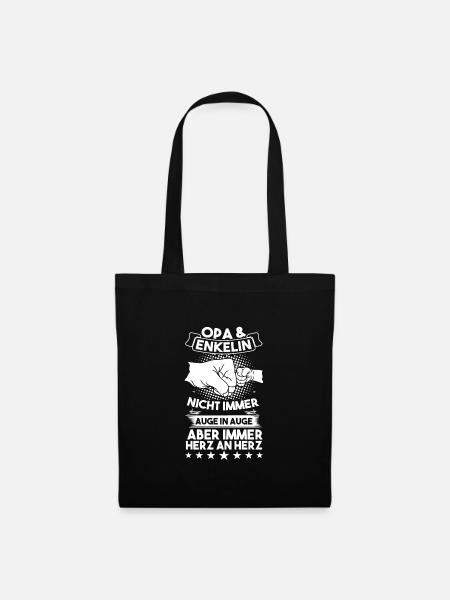 Opa Enkelin Partnerlook Geschenk - Stoffbeutel - Schwarz