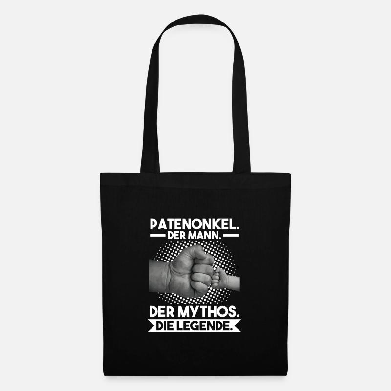 Patenonkel Taufpate Taufkind Geschenk - Stoffbeutel - Schwarz