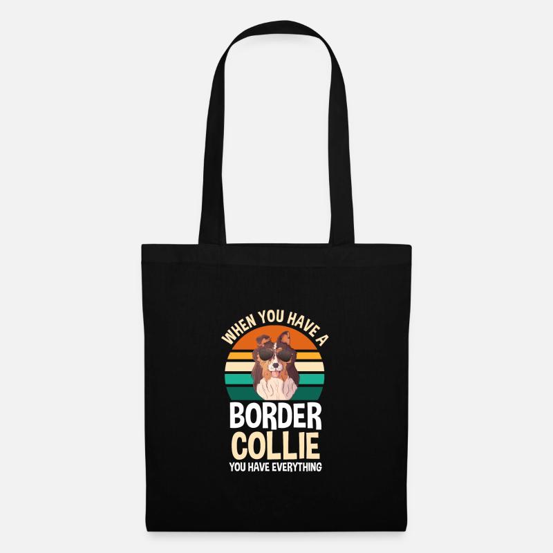 Border Collie Border Collie Geschenk - Stoffbeutel - Schwarz