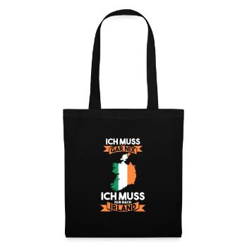 Irland Irisch Irländer Geschenk - Stoffbeutel - Schwarz - Vorne