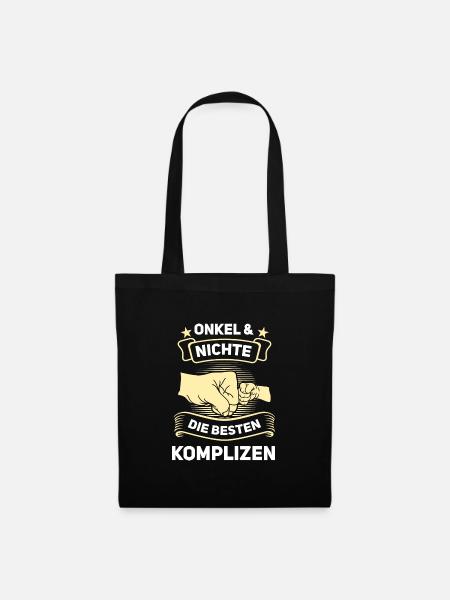 Onkel Nichte Nichten Geschenk - Stoffbeutel - Schwarz